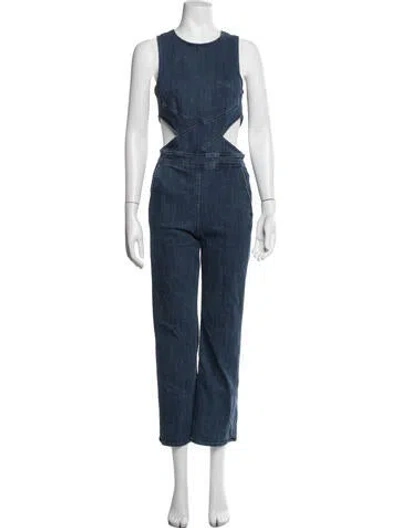 Pre-owned 3x1 Square Neckline Jumpsuit In Blue