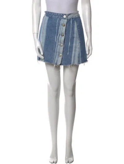 Pre-owned 3x1 Striped Mini Skirt In Blue