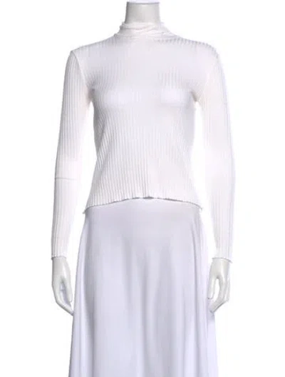 Pre-owned 3x1 Turtleneck Long Sleeve Top In White