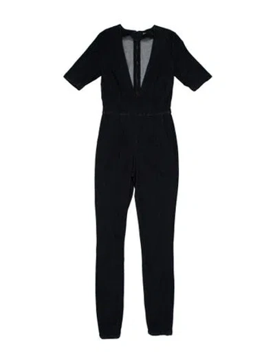 Pre-owned 3x1 V-neck Jumpsuit In Blue