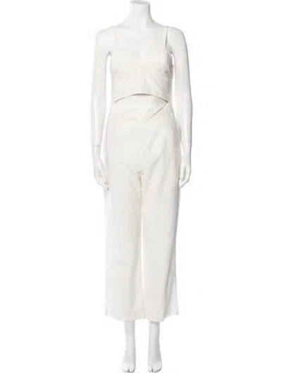 Pre-owned 3x1 V-neck Jumpsuit In Neutral
