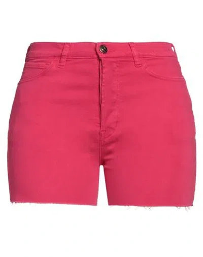 3x1 Woman Denim Shorts Fuchsia Size 26 Cotton, Polyester, Elastane In Pink