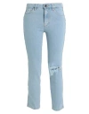 3x1 Nyc Woman Jeans Blue Size 26 Cotton, Elastane In Blue