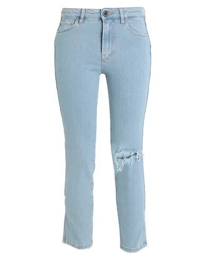 3x1 Nyc Woman Jeans Blue Size 26 Cotton, Elastane