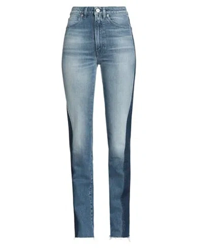 3x1 Nyc Woman Jeans Blue Size 27 Cotton, Elastane