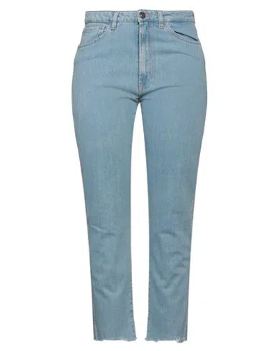 3x1 Nyc Woman Jeans Blue Size 31 Cotton, Elastane