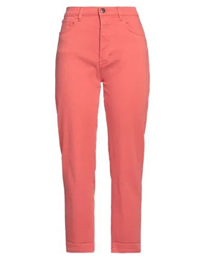 3x1 Woman Jeans Salmon Pink Size 27 Cotton, Polyester, Elastane