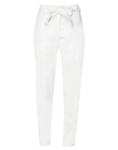 3x1 Nyc Woman Jeans White Size 28 Cotton, Elastane