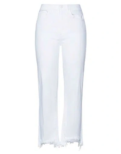 3x1 Woman Jeans White Size 27 Cotton, Elastane