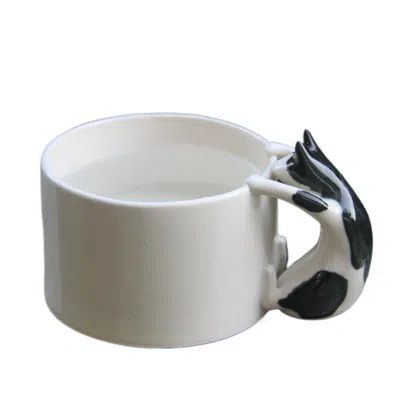 4 Am Product Design Black / White The Companion Series – Cat Mug In Multi