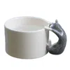 4 Am Product Design White / Grey / Silver The Companion Series – Silver Tipped Cat Mug In Multi