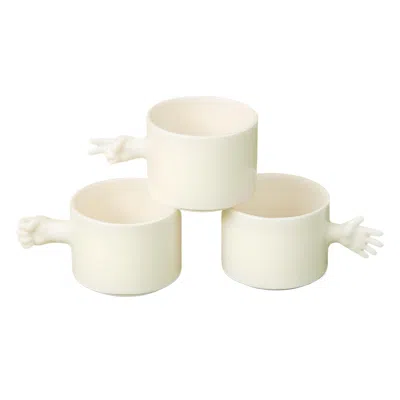 4 Am Product Design White Rock-paper- Scissors Set