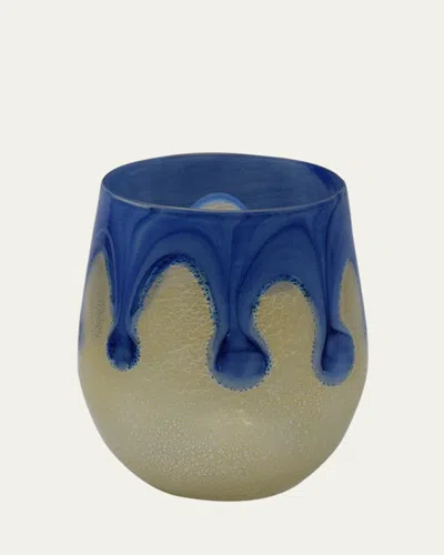 4 Glass Murano Goccia Cobalt Blue Drinking Glass, 10 Oz.