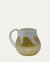 4 Glass Murano Goccia White Pitcher With Handle, 50 Oz. In White