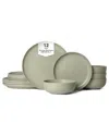 4 Supply 12pc Stoneware Dinnerware Set In Green