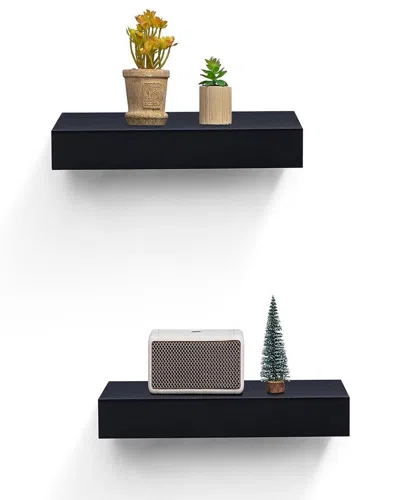 4 Supply 14.96in Floating Wall Shelf In Black