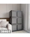 4 Supply 384qt 3-pack Stackable Storage Bins In Gray