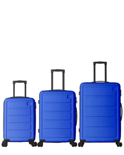 4 Supply 3pc Hardshell Lightweight Luggage Set With Spinner Wheels In Blue
