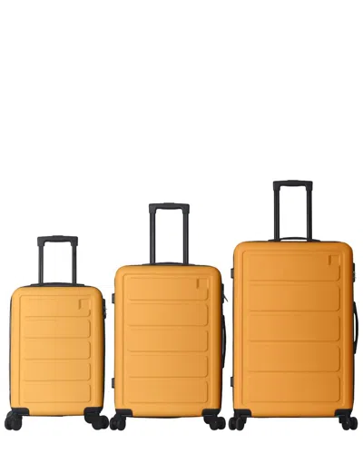 4 Supply 3pc Hardshell Lightweight Luggage Set With Spinner Wheels In Yellow