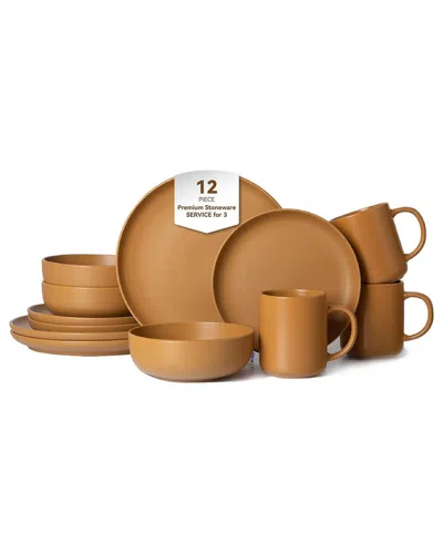 4 Supply 5 Supply 12pc Stoneware Dinnerware Set With Mugs In Brown