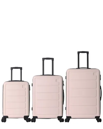 4 Supply 6 Supply 3pc Hardshell Lightweight Luggage Set With Spinner Wheels In Pink