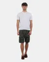 40 Weft Bermuda Cargo  Camouflage - W893 Military Green