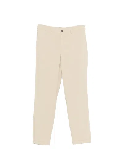40 Weft Button-fastening Trousers In Neutral