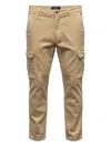 40 Weft Cargo-pockets Straight-leg Trousers In Neutral