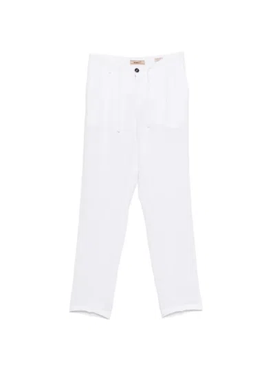 40 Weft Drawstring-fastening Trousers In White