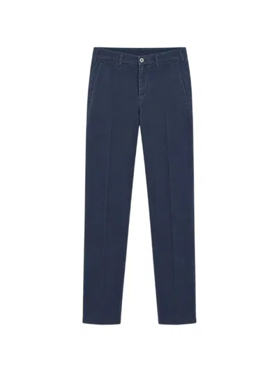 40 Weft Lenny Pressed-crease Chino Trousers In Blue