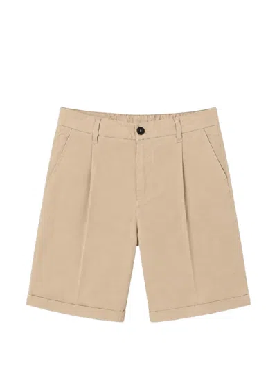 40 Weft Pleated Turn-up Shorts In Neutral