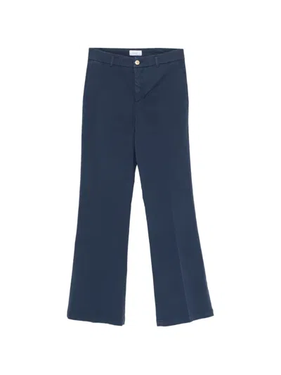 40 Weft Thea Zip-up Straight Trousers In Blue