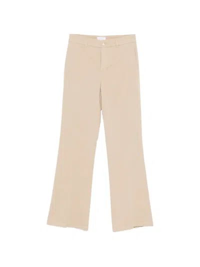 40 Weft Thea Zip-up Straight Trousers In Neutral