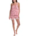 40 Winks 2pc Cami & Boxer Set In Pink