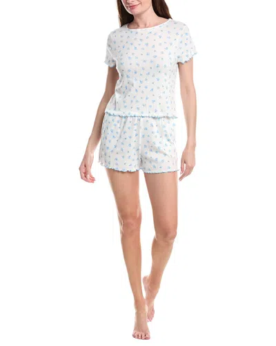 40 Winks 2pc Pajama Short Set In White