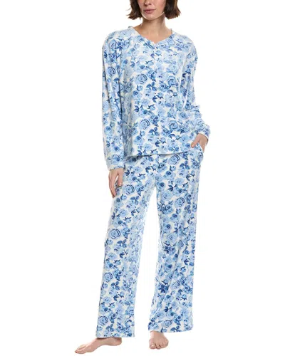 40 Winks 2pc Printed Pajama Set In Blue