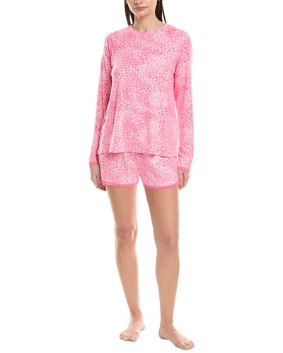 40 Winks 2pc Sleep Top & Boxer Short Set In Pink