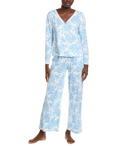 40 Winks 2pc Top & Pant Set In Blue