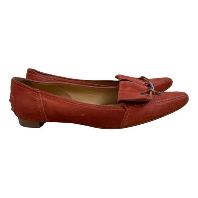 Pre-owned Tod's Flats In Red
