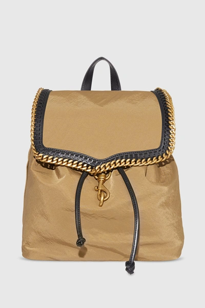 Rebecca Minkoff Chain-trimmed Woven Backpack In Military