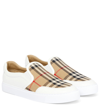 BURBERRY ARCHIVE CHECK LEATHER trainers,P00592930