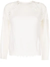 ONEFIFTEEN FLORAL LACE-PANEL KNIT TOP