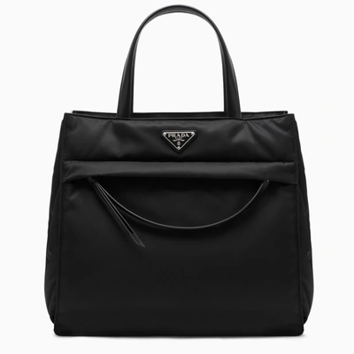 Prada Black Quilted Nylon Tote Bag