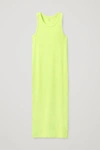 Cos Ribbed Tube Dress In Yellow