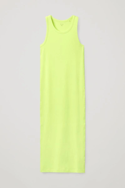 Cos Ribbed Tube Dress In Yellow