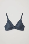 Cos Triangle Microfibre Bra In Steel Blue