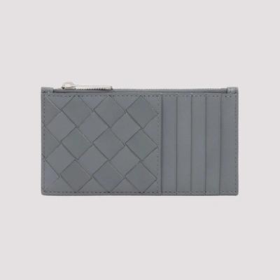 Bottega Veneta Intrecciato Zipped Cardholder In Grey