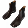 Maison Margiela 20mm Tabi Leather Chelsea Boots In Burgundy