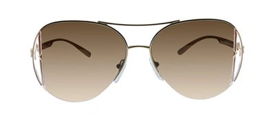 Bvlgari Bv 6142 278/1355 Pilot Sunglasses In Brown