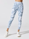 Carbon38 Tie Dye Ribbed 7/8 Legging In French Navy,white Tie Dye